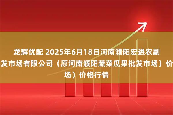 龙辉优配 2025年6月18日河南濮阳宏进农副产品批发市场有限公司(原河南濮阳蔬菜瓜果批发市场)价格行情